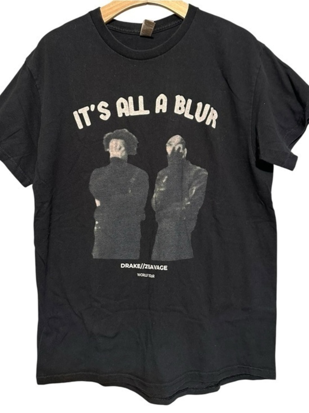Gildan Men’s Size L Black Drake 21 Savage It’s All A Blur Concert T-Shirt